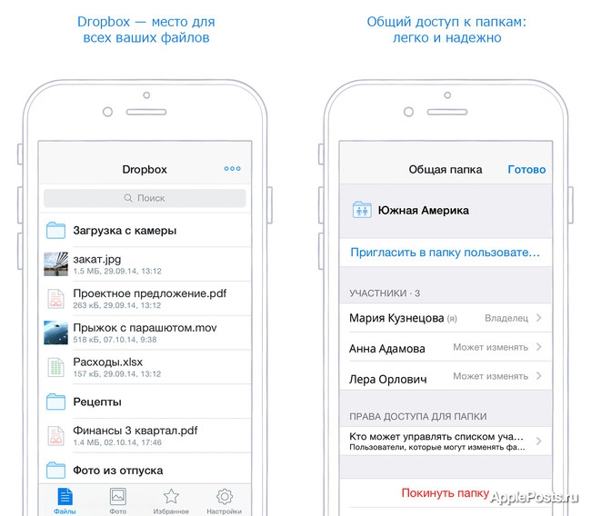 Dropbox получил поддержку iPhone 6 и Touch ID