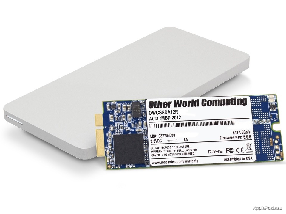 OWC выпустила 1-терабайтный SSD-накопитель для MacBook Pro с дисплеем Retina