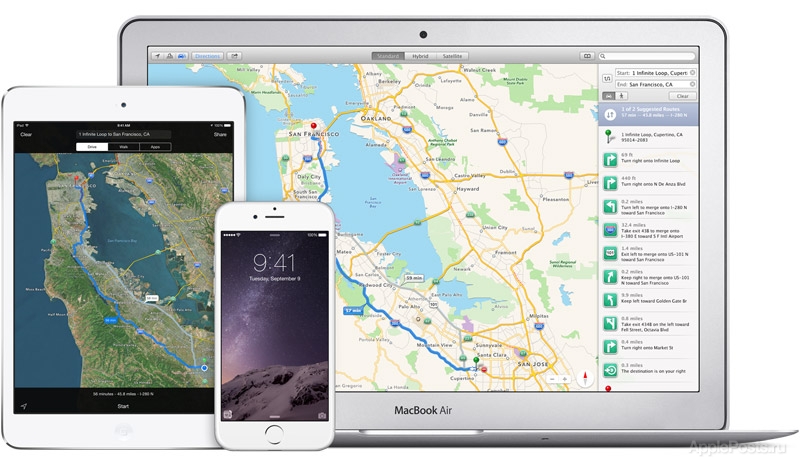 Apple разрешит владельцам PC и Android-устройств пользоваться Apple Maps