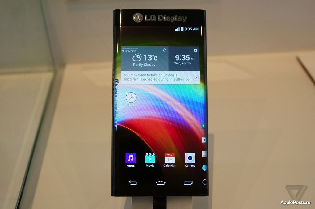 LG представила смартфон с экраном, загнутым на боковые грани