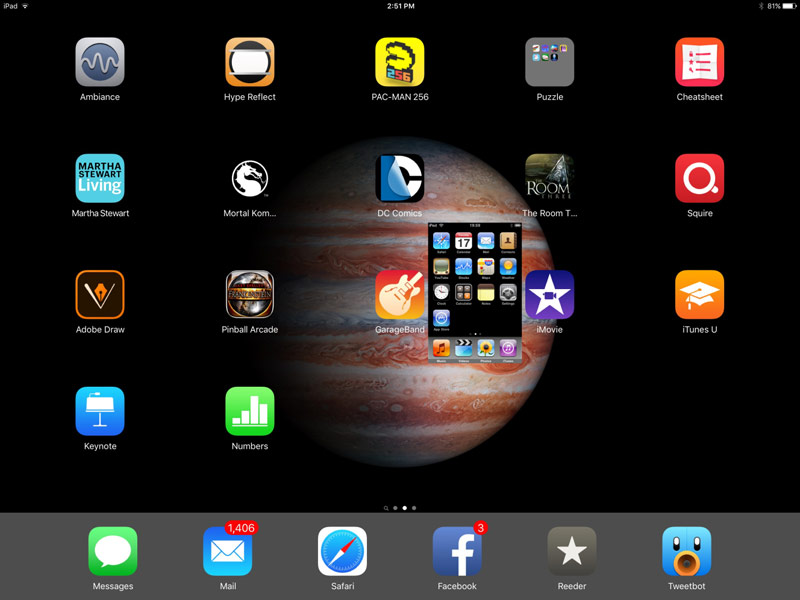 Рабочий стол первого iPhone поместится между иконками iPad Pro