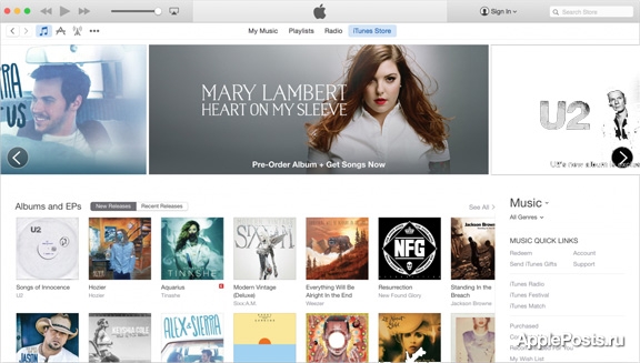 Apple обновила дизайн iTunes Store в преддверии запуска iTunes 12 и OS X Yosemite